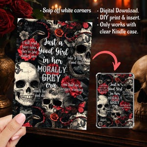 Kindle Insert Clear Case Gothic Dark Romance Morally Grey Smutty Decor PNG, Kindle Paperwhite, Basic, Colorsoft Printable, Digital Download