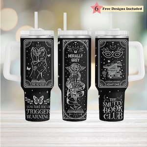 Smut Dark Romance moralement gris avertissement sorcière gravé au laser SVG, gobelet 40 oz avec poignée, fichier Cricut Silhouette, téléchargement numérique