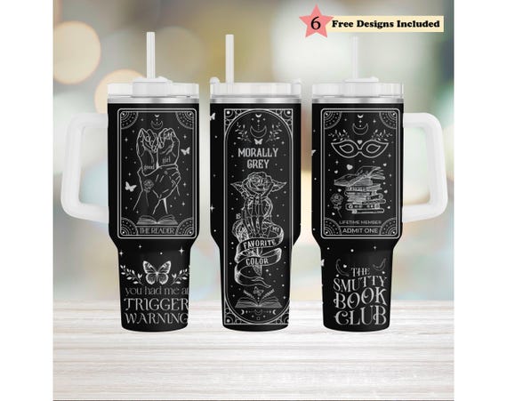 Smut Dark Romance Morally Grey Warning Witchy Laser Engraved SVG, 40oz Tumbler with Handle, Cricut Silhouette File, Digital Download