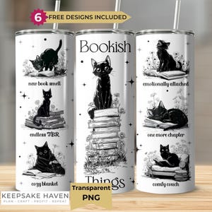 Mystical Cat Tumbler PNG 20oz Witchy Black Cat Tumbler Full Wrap PNG, 20 oz Seamless Sublimation Design, Instant Digital Download