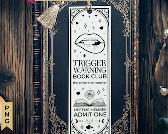 Smut Bookmark SVG Booktok Dark Romance, Trigger Warning Tarot Gothic Card, DIY Printable Bookmark, Gift for Reader, Digital Download