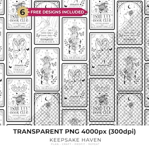 Dark Romance Smut Tarot Trigger Warning PNG, impression numérique transparente motif papier pour scrapbooking tissu papier peint, téléchargement numérique
