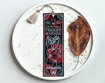 Marque-page Smut Dark Romance Trigger Warning Witchy Boho Blue PNG, marque-page imprimable, amoureux des livres, téléchargement numérique, cadeau pour lecteur