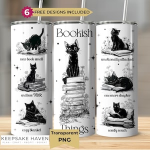 Mystical Cat Tumbler PNG 20oz Witchy Black Cat Tumbler Full Wrap PNG, 20 oz Seamless Sublimation Design, Instant Digital Download