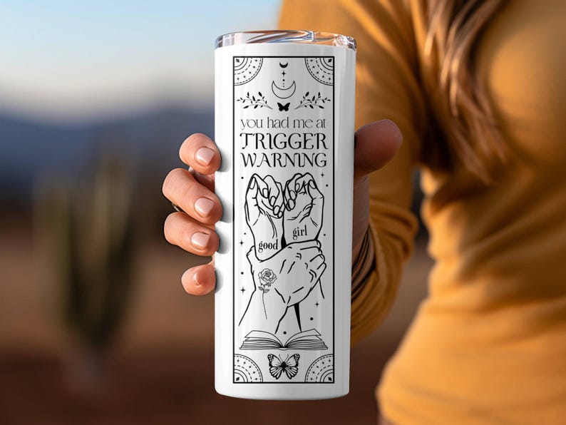 Smutty Bookish Dark Romance Reader SVG PNG, 20oz Skinny Tumbler Wrap, Witchy Tarot naadloze volledige wrap sublimatieontwerp, digitale download afbeelding 9