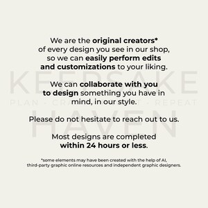 text that provides information about a shop, their collaboration with customers, and the completion time for most designs. The text is written in a simple, straightforward style and does not contain any redundancy or vague descriptions.