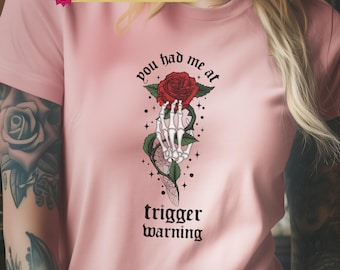 Cat and Mouse, Trigger Warning, Dark Romance Book Lover Line Art PNG, Skeleton Rose Sublimation Design Shirt, Sticker, Digital Download