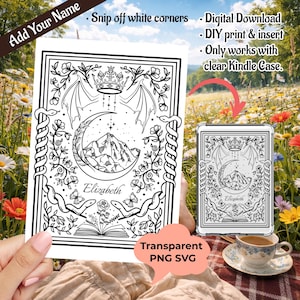Personalized Transparent PNG SVG Spicy Book Reader, Kindle Insert Clear Case PNG, Paperwhite, Basic, Colorsoft Printable, Digital Download