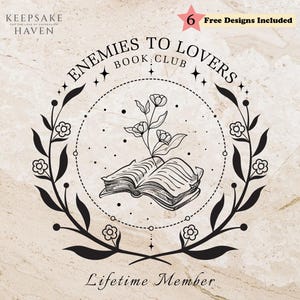 Bücherwurm Feinde zu Liebhaber Buchclub PNG SVG Druck, Romanze Buch Trope Sublimationsdesign, Buchliebhaber, Smut Buchleser, digitaler Download