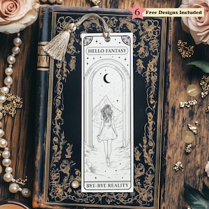 Marcador SVG, Romantasy Celestial Bookish Book Reader, Marcadores imprimíveis, Marcador Bookish, Download digital instantâneo, Presente DIY para leitor