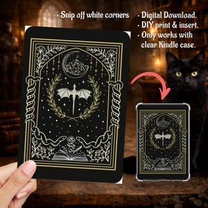 Book Dragon Reader Smut Spicy Fantasy on Black Art, Kindle Insert Clear Case PNG, Paperwhite, Basic, Colorsoft Printable, Digital Download