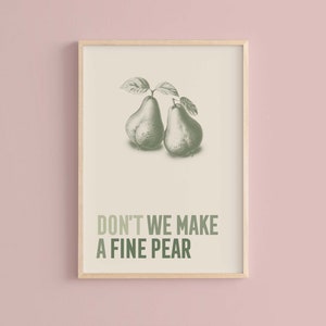 Kunst aan de muur keuken perenposter grappig eten poster foodie cadeau voor keuken poster peer koken cadeau poster voor keuken peer kunst moderne kunst aan de muur