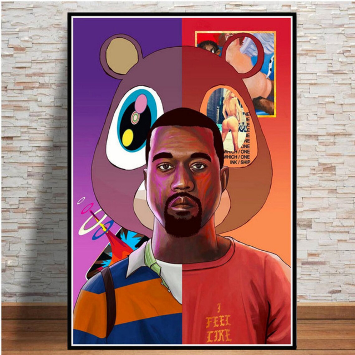 Kanye West Wall Poster Rap Star Wall Art Kanye West Wall Art Etsy
