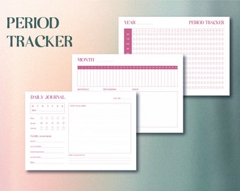Period Tracker Printable Digital Period Journal Year Cycle - Etsy