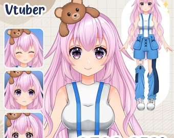 Model Live2D Vtuber do streamingu - Bear Girl | W pełni zmontowany | Gotowy do użycia | Do użytku komercyjnego | Awatar anime do streamingu!