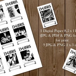 Vintage Eclipse Ex Libris – Printable Bookplate for Personal Library | Old-World Aesthetic | Digital File