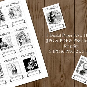 Printable Ex Libris, Dream Garden Bookplate, Digital Bookplate Download, Mystical Book Lover Gift, Fantasy Bookplate Printable