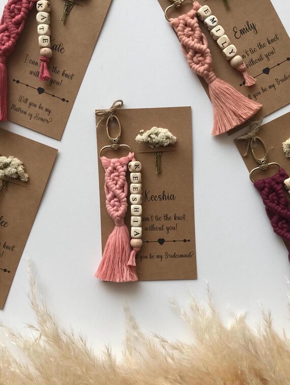 Regalo damigella d'onore dalla sposa damigella d'onore portachiavi perla cuore proposta damigella d'onore regali regali di nozze per damigella d' onore sposa  36