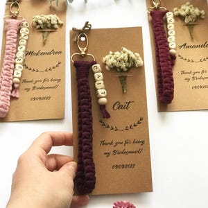 Boho Macrame Keychain, Boho Backpack Charm, Macrame Bag Accessories, Bag Charm, Boho Baptism Favors, Christening Favors, Boho Accessories