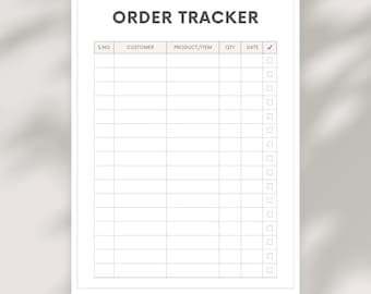Order Tracker | Editable Canva Template for Small Business | Printable Order Log & Order Management | Digital Download
