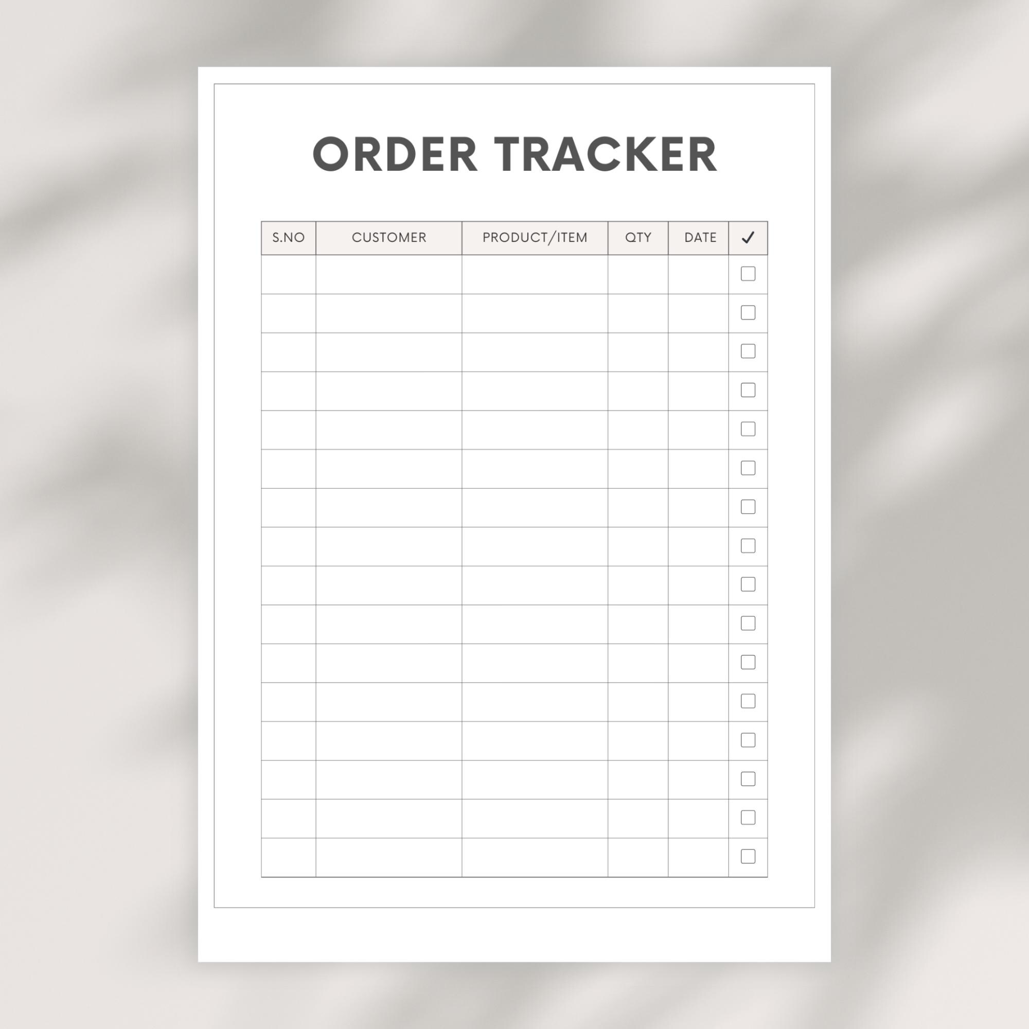 Order Tracker | Editable Canva Template for Small Business | Printable ...