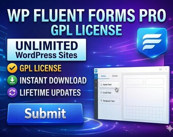 WP Fluent Forms Pro (GPL License) | Unlimited WordPress Sites | Secure Instant Digital Download Plugin