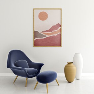 Mid Century Modern Wall Art Poster Print Set, Neutral Tones Modern Abstract Printable Art, Gift for her, Wall Art Prints