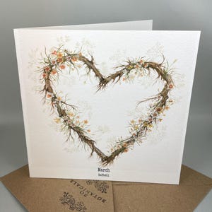 Tarjeta de flores del mes de nacimiento del narciso de marzo - Impresa con acuarela original pintada a mano - Opción personalizada - Interior en blanco
