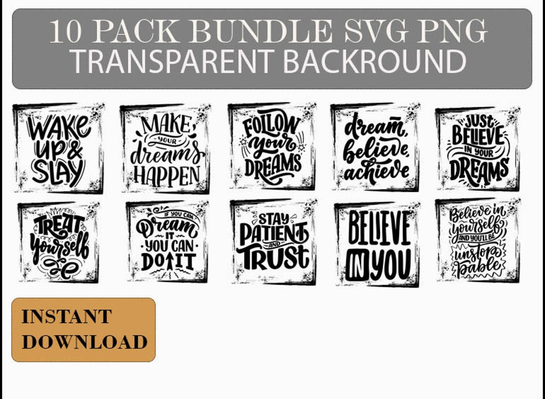 Motivational Quotes SVG PNG Bundle I Inspirational Quotes SVG - Etsy