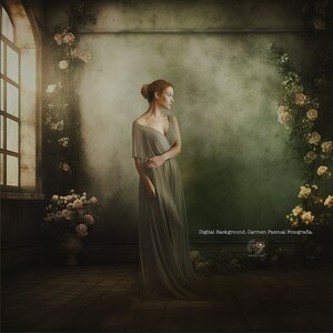Digital Painting Background for Composition, Flower Ring