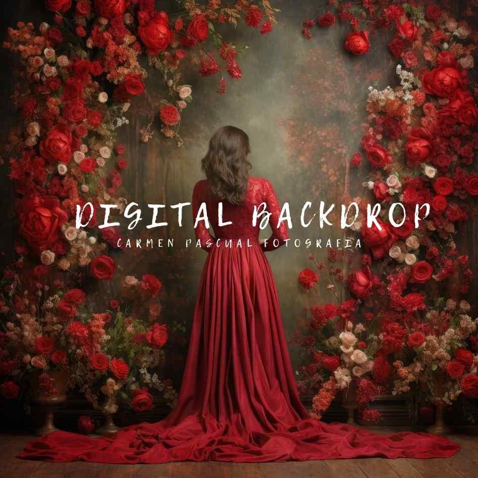 Rustic Valentines Day Backdrop, Romantic Background,