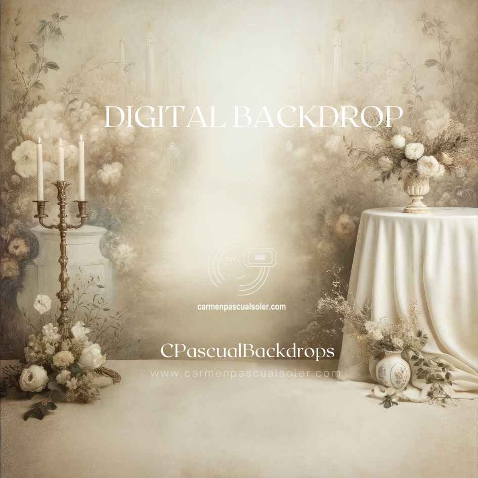 First Communion Digital Backdrop - Elegant Ceremony Photographic ...