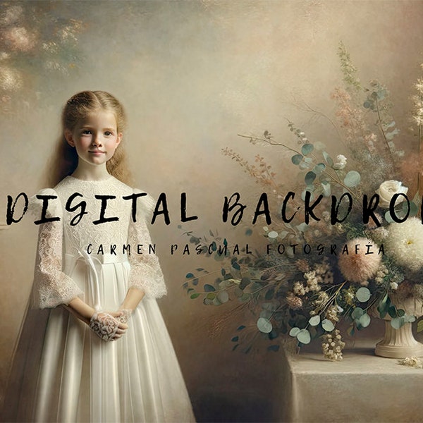 First Communion Digital Backdrop - Elegant Ceremony Photographic Background for Special Occasions