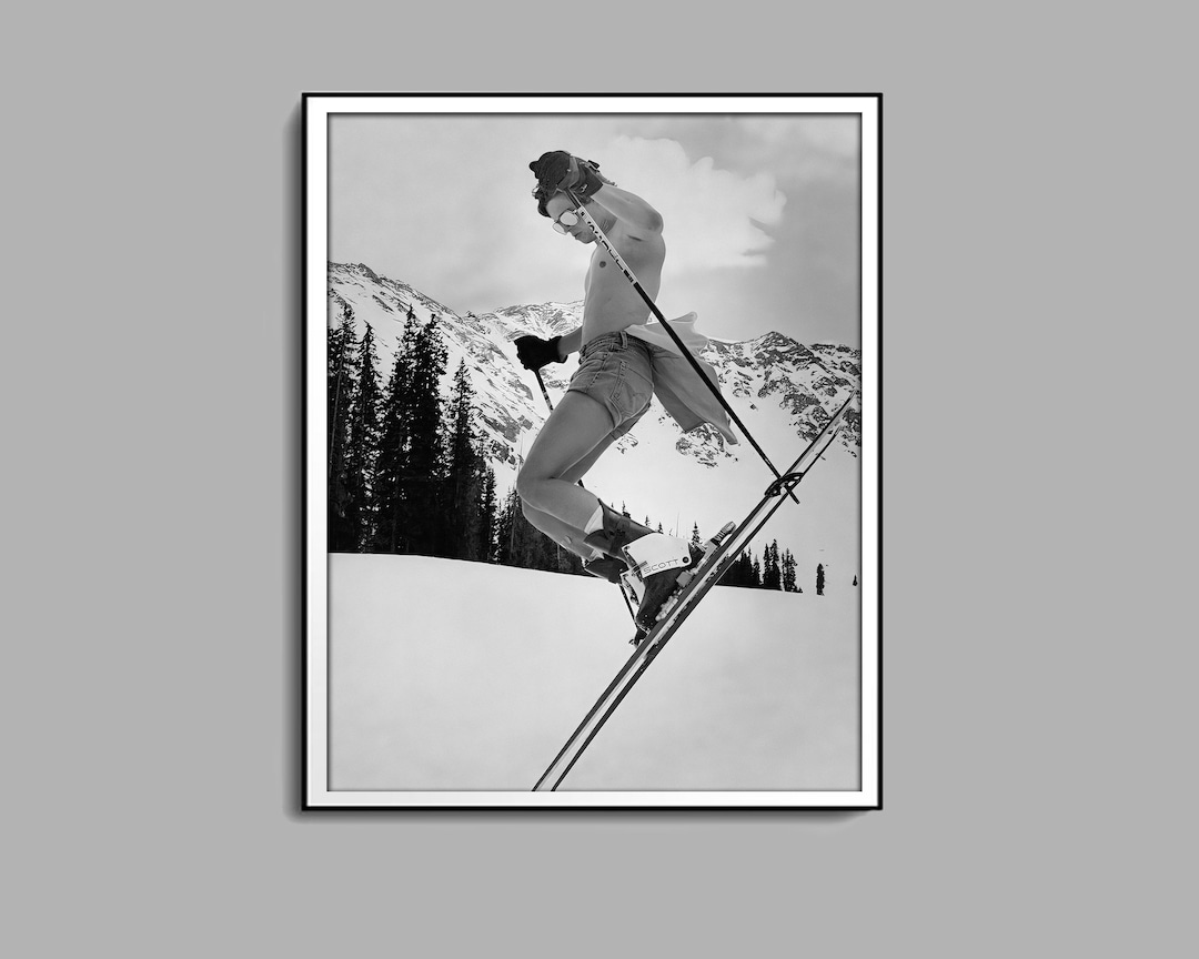 Vintage Ski Poster, Digital Download, Ski Print, Ski Wall Art, Ski Home