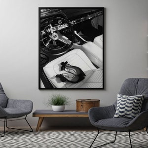 Vintage Car Poster, Black and White, Fashion Print, High Heels, Feminist Wall Art, Teen Girl Room Decor, Printable Wall Art, Luxury Prints