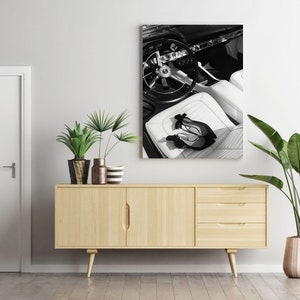 Vintage Car Poster, Black and White, Fashion Print, High Heels, Feminist Wall Art, Teen Girl Room Decor, Printable Wall Art, Luxury Prints