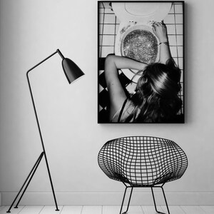 After the Disco Party Print, Black and White, Funny Bathroom Wall Art, Bar Poster, Girls Bathroom Decor, Teen Girl Bedroom, Digital Download