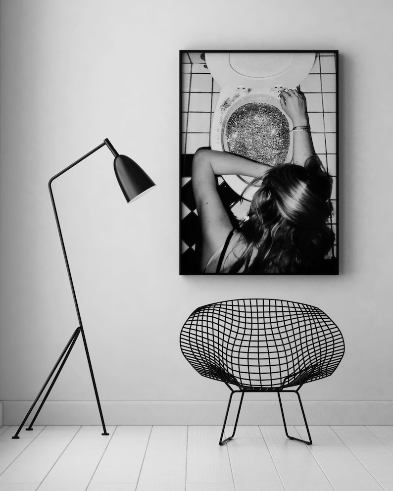 After the Disco Party Print, Black and White, Funny Bathroom Wall Art, Bar Poster, Girls Bathroom Decor, Teen Girl Bedroom, Digital Download