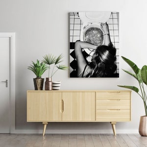 After the Disco Party Print, Black and White, Funny Bathroom Wall Art, Bar Poster, Girls Bathroom Decor, Teen Girl Bedroom, Digital Download