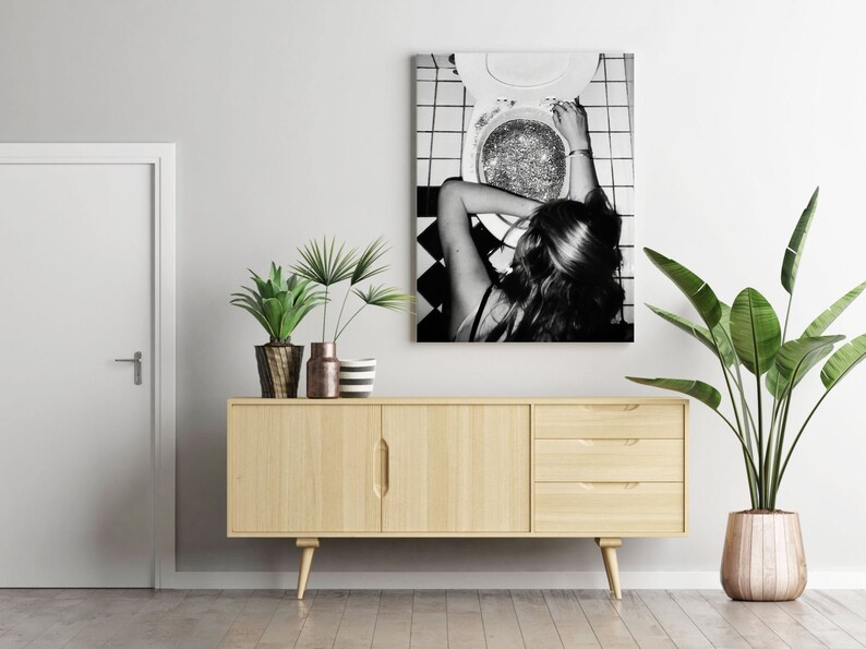 After the Disco Party Print, Black and White, Funny Bathroom Wall Art, Bar Poster, Girls Bathroom Decor, Teen Girl Bedroom, Digital Download