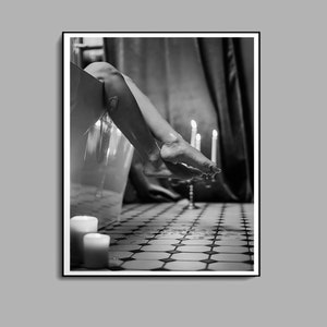 Woman in Bathtub Print, Black and White, Feminist Poster, Girls Bathroom Decor, Printable Wall Decor, Maximalist Wall Art, Digital Download