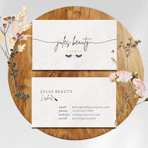 Editable Lash Business Card Template: Modern Salon Branding (Digital Download)