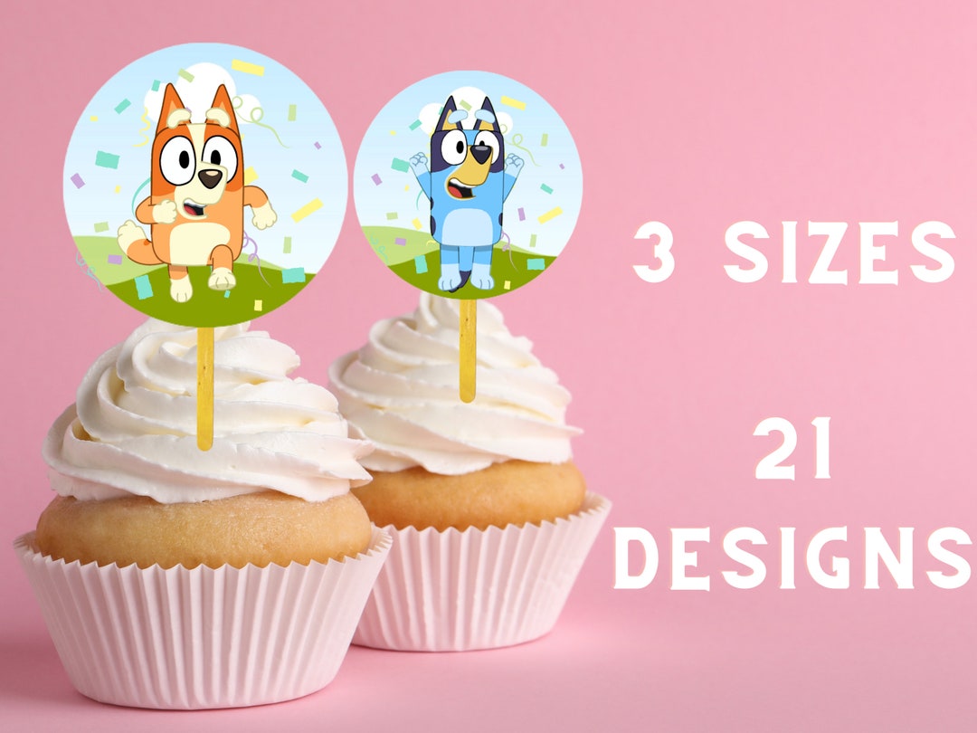 Bluey Cupcake Topper Bluey Birthday Party Decorations Etsy