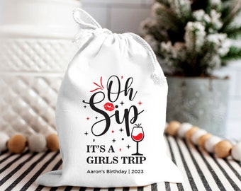 Oh Ship It's a Girls Trip, Kisses Favor Bags, Bachelorette Party Bags, Girls Weekend Trip Favor Bags, Hangover kit bags, Girls Party Bags