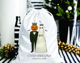 Halloween-bruiloft - Trick or Treat-tas bruiloftsfeestje - aangepaste Halloween-gunstzakje - Halloweencadeauzakje - vrijgezellenfeest - Boo-party