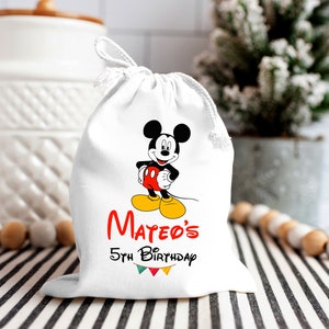 Mickey Mouse Treat Bags for Birthday Celebrations - Mickey and Minnie Party Favor Bags - Mickey and Minnie Birthday Treat Bags