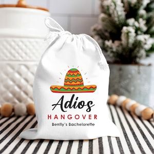 Adios Hangover - Bachelorette Party - Hangover Kit Bags - Hangover Recovery Kit - Custom Gift - Mexico Survival Kit - Cabo Cancun Favor Bag