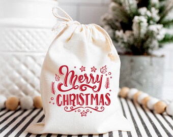 Merry Christmas Favor Bags-Holiday gift bag-Christmas treat bag-Party favor bag-Christmas Gift Bags-Holiday Party-Cookie & Candy bag