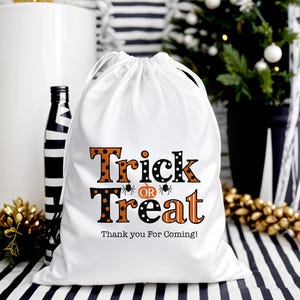 Trick or Treat Halloween party bag - Custom Treat Bag - Candy bag - custom Halloween gift bag - goodie bag