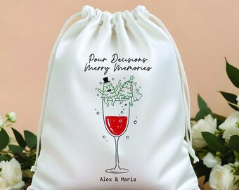 Christmas wedding - Holiday wedding  party bag - Custom Christmas Favor Bag - Christmas wedding gift bag - Bachelorette party